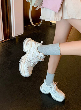 SIX MADDEN2024春季女鞋圆头系带运动休闲鞋深口单鞋老爹鞋SMC220