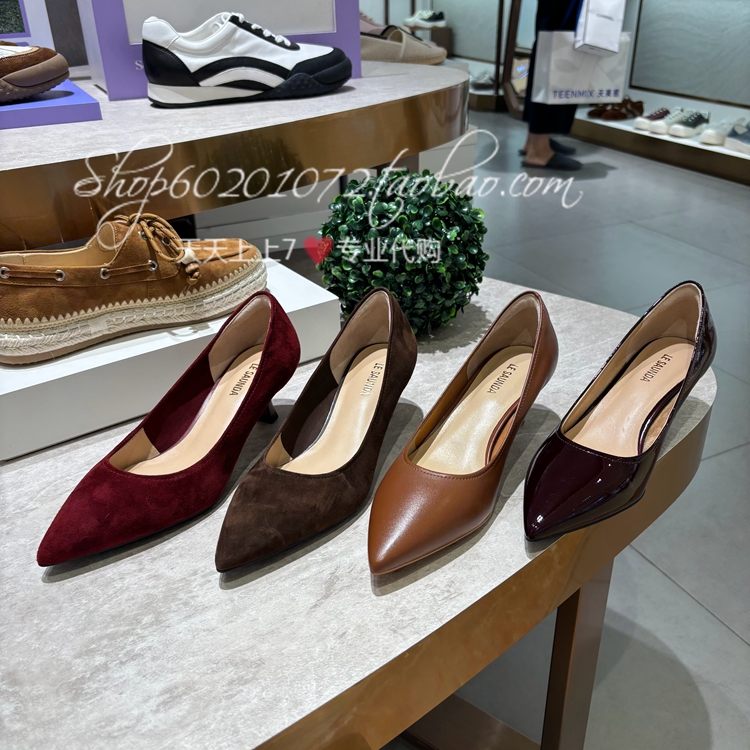 莱尔斯丹2025秋女鞋通勤细高跟鞋