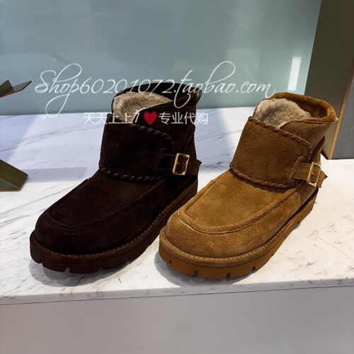 tigrisso/蹀愫2025冬季女靴加绒雪地靴女厚底保暖短靴TA65784-50