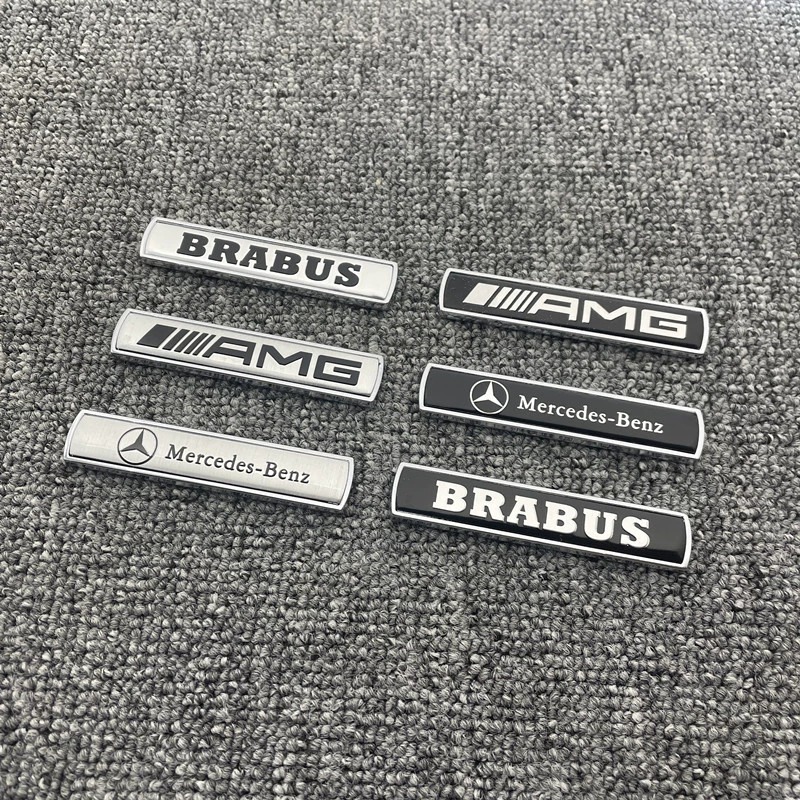 奔驰新E级A级C级CLA GLB GLC CLS改装贴标AMG车贴金属叶子板侧标