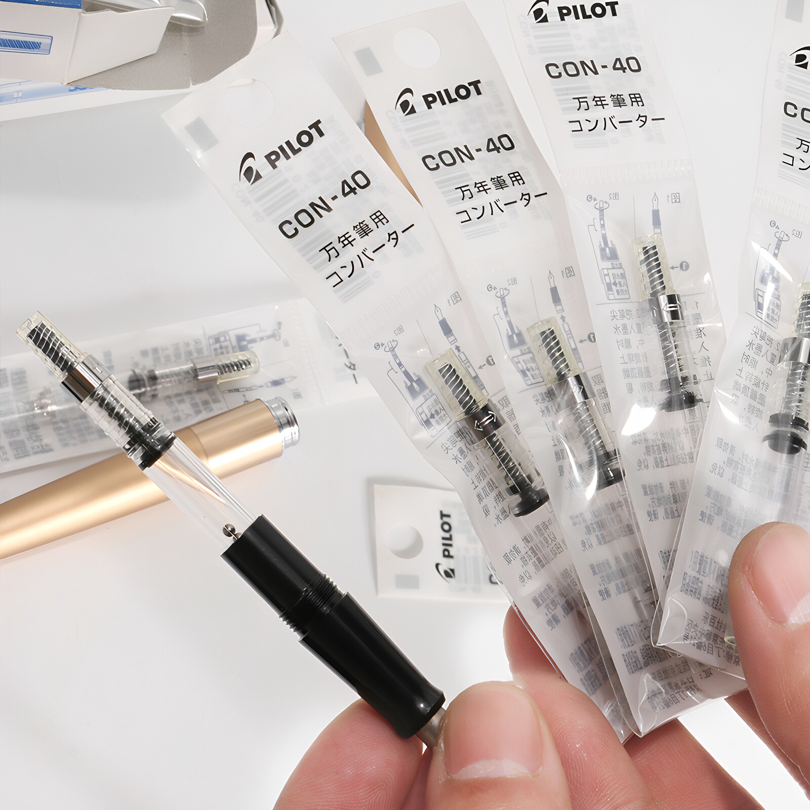 日本PILOT百乐CON-50/CON-40旋转式透明上墨器吸墨器笑脸78G+通用