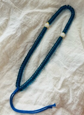 蓝色黄色老琉璃99颗泰斯比哈礼拜赞珠民族Muslim礼拜念珠