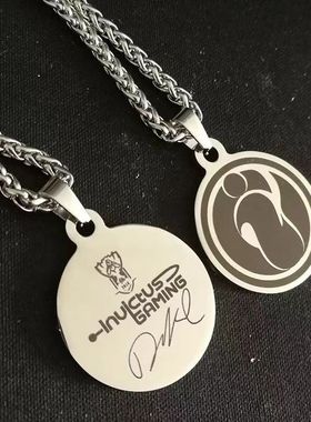 ig男女通用不锈钢项链吊坠签名款