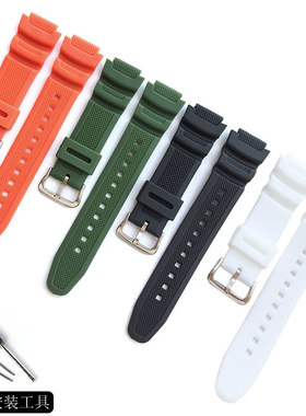 适配卡西欧sgw-300h 400树脂橡胶手表带ae-1200 w-218h w-219表带
