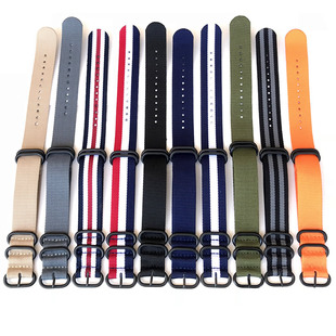 NATO五环加厚尼龙表带北约一条过ZULU帆布适配精工水鬼18 22mm