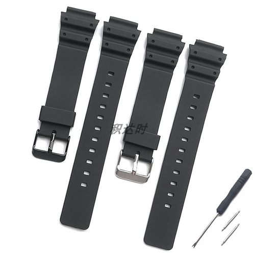 适配卡西欧MRW-200H/MRW-S300H/MWC-100H树脂橡胶手表带18mm替换