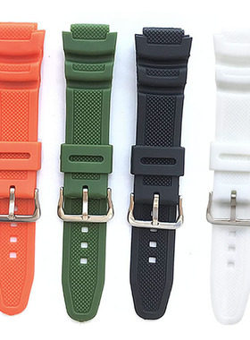 适配卡西欧aeq-110w w-s200 210h橡胶pu表链ae-1300 W-735H表带