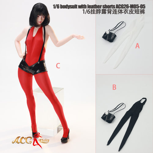 1/6女兵人偶连体衣皮背带短裤 衣服可动包胶素体岚 ACG26-M05-05