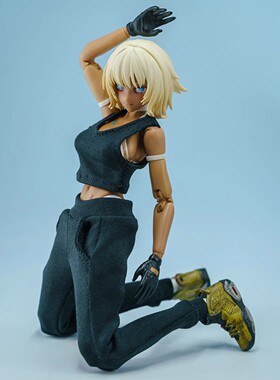 现货1/12 CRAZY FIGURE6寸机娘窝之壳romankey女素体紧身背心卫裤