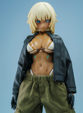 1/12女CRAZY FIGURE缪可6寸机娘窝之壳romankey素体皮衣工装裤