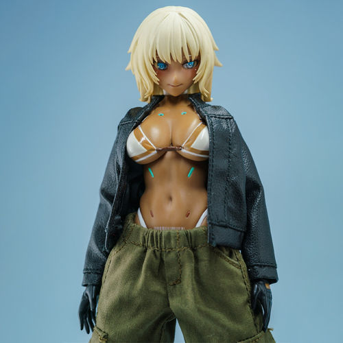 1/12女CRAZY FIGURE缪可6寸机娘窝之壳romankey素体皮衣工装裤