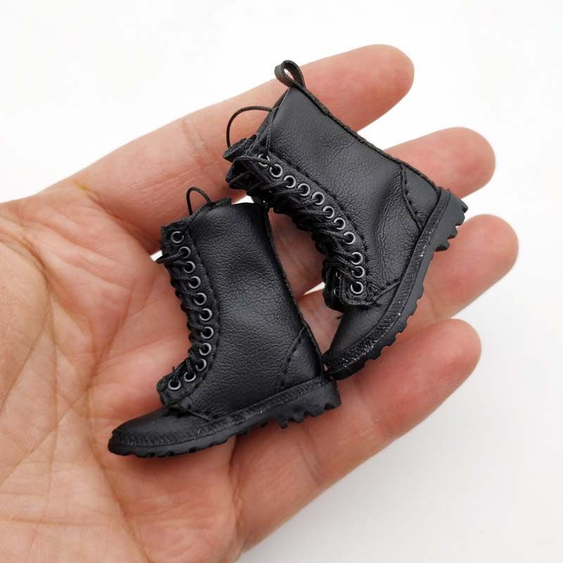 1:6 女兵人女子 特工队靴  潮流皮靴 皮鞋 实心鞋配12寸拆脚素体