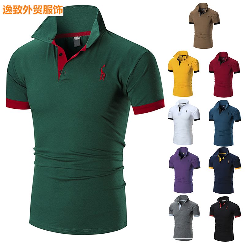 Men s Stand Collar Cotton T Shirt Camisa Polo Shirts男士T恤