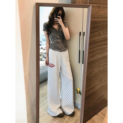 美式松弛感阔腿裤女新款百搭直筒拖地休闲高腰辣妹外穿运动裤子潮