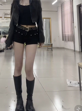 黑色低腰牛仔超短裤女新款打底包臀辣妹美式a字亚文化千禧热裤子