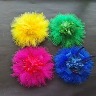 羽毛舞蹈头花扭秧歌舞头饰东北二人转舞台表演配饰走秀演出发饰