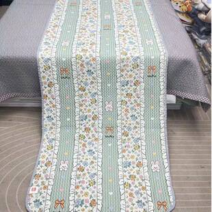 床边防脏布兔子小碎花90*220cm三层夹棉床盖沙发垫学生宿舍飘窗垫