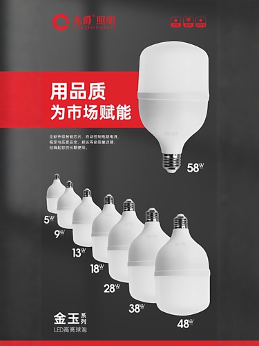 2个批发价光爵LED照明灯螺口E27超亮护眼无频闪节能省电灯泡