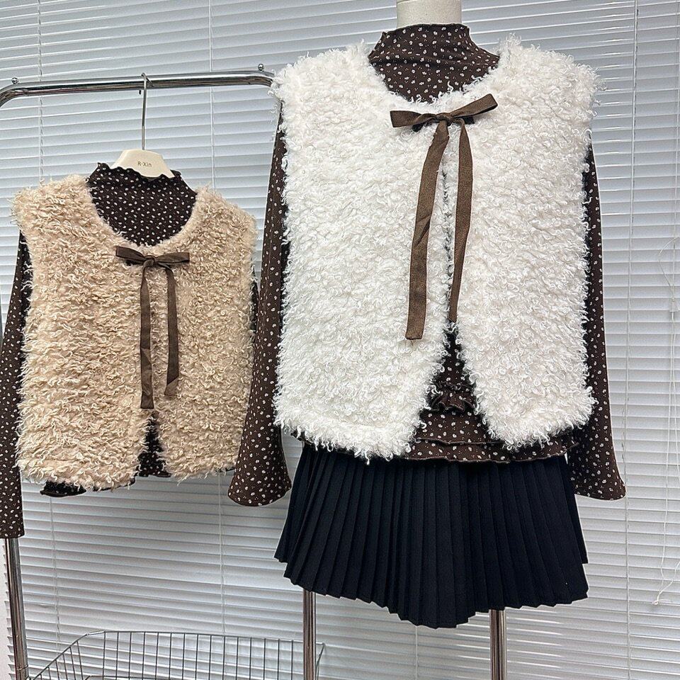 松野小姐 韩系毛毛坎肩马甲背心秋冬女超好看叠穿上衣外套