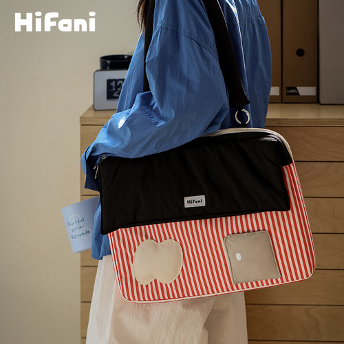 喜番里HiFani翻折房子电脑包拎袋款 三夹层便携单肩款14/16寸适用