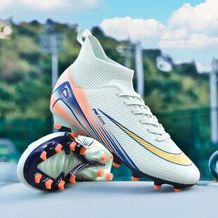 C罗新款高帮刺客16足球鞋成人针织儿童长钉男女TF比赛学生训练鞋