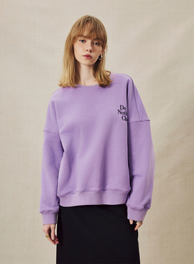 CLMX 高克重加厚抓绒纯棉卫衣布 复古字母印花圆领廓形加绒卫衣