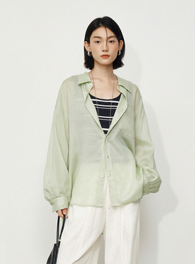 CLMX 轻薄感调湿透气莱赛尔斜纹面料 浅春系宽松落肩廓形空气衬衫