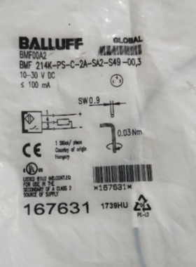 原装BALLUFF巴鲁夫传感器BMF00A2 BMF 214K-PS-C-2A-SA2-S49-00,3