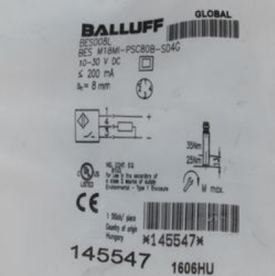 现货BES008L balluff巴鲁夫BES M18MI-PSC80B-S04G接近开关10个起