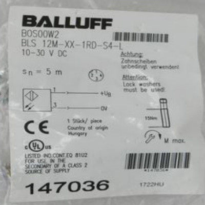 原装BALLUFF巴鲁夫传感器BLS 12M-XX-1RD-S4-L  BOS00W2接近开关