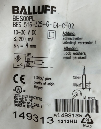 原装BALLUFF巴鲁夫传感器BES00PL BES516-325-G-E4-C-02接近开关