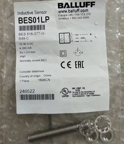 原装BALLUFF巴鲁夫传感器BES01LP BES 516-377-G-S49-C接近开关