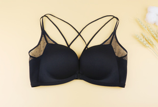前扣内衣女聚拢无痕网布美背文胸无钢圈小胸聚拢防下垂不空杯爆款