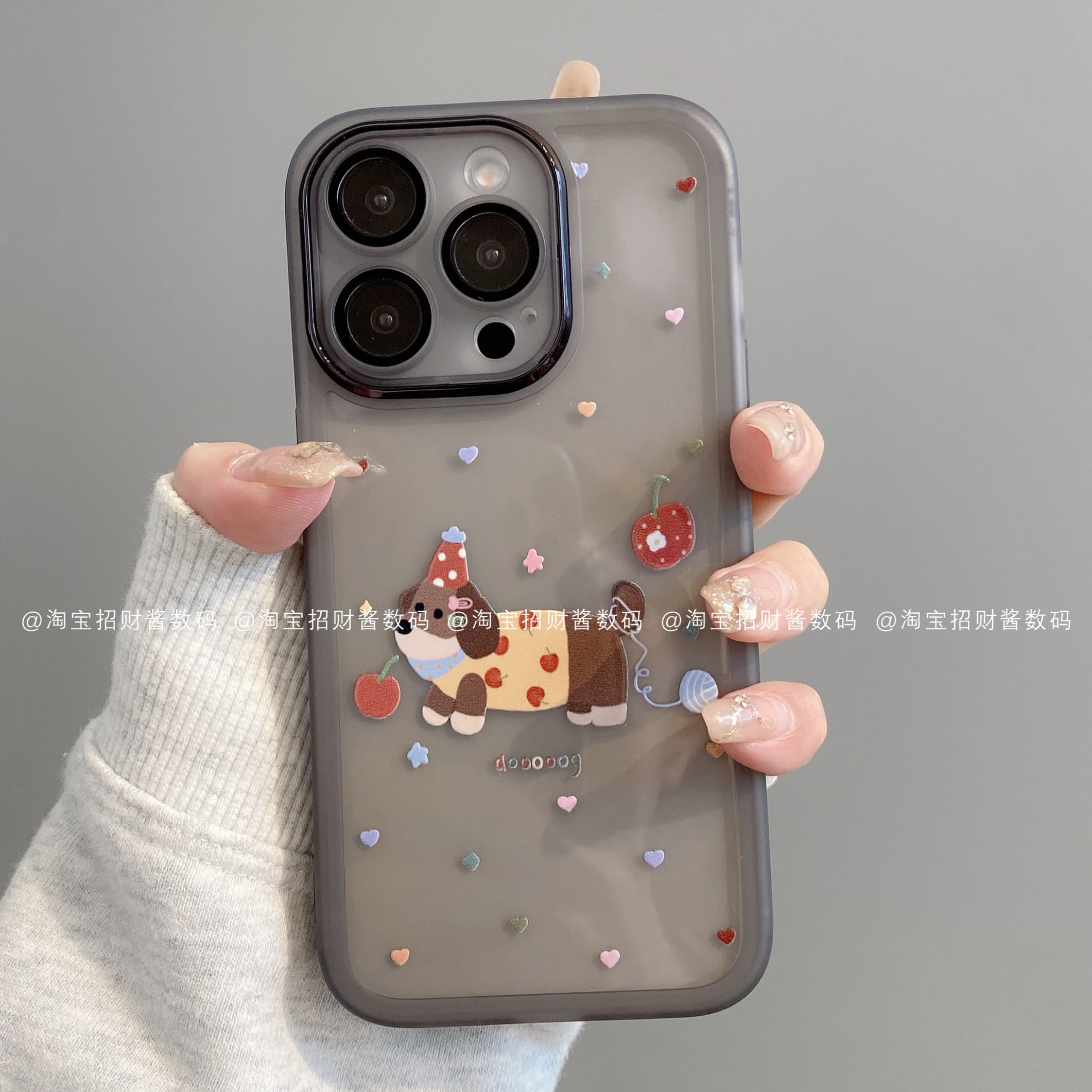 樱桃腊肠狗潮金属镜框适用iphone17pro手机壳苹果16pro/15/14/13/12保护套华为mate60pro/