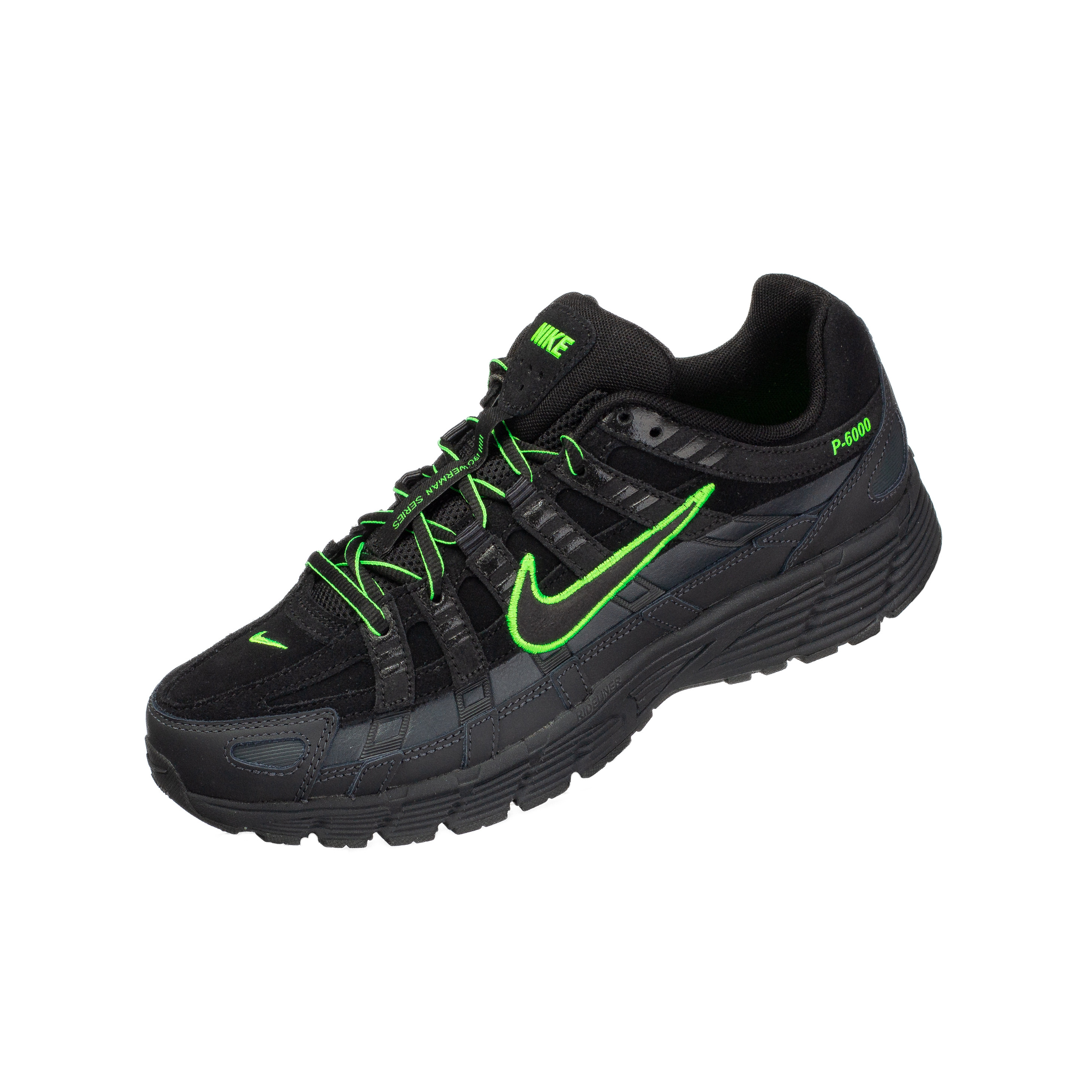 NIKE P-6000 舒适百搭低帮复古生活跑步鞋男款黑绿 IF0668-003