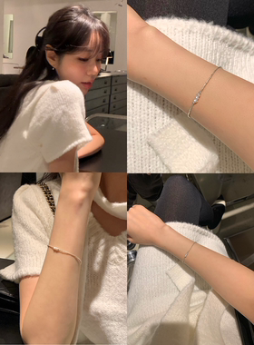 现货weloveeva/acc韩国饰品|SKINNYPIG同款异形珍珠手链925银