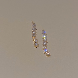 weloveeva blingbling闪闪925银镀金碎钻钻石耳钉 acc韩国饰品