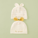 婴儿帽子春秋冬0 6月男女宝宝护囟门胎帽新生儿双层可爱纯棉无骨1