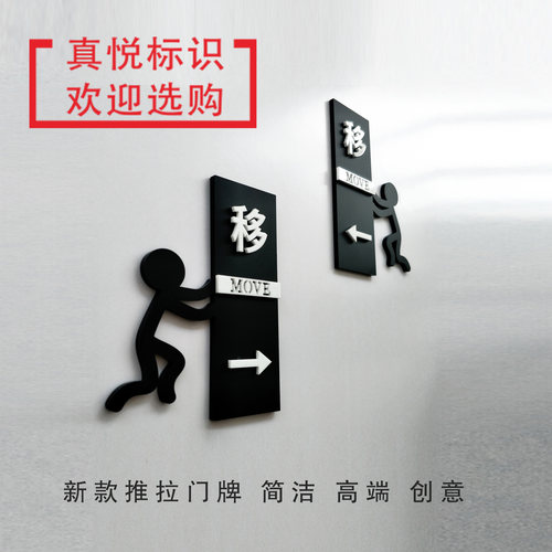 门牌亚克力玻璃门移门指示提示