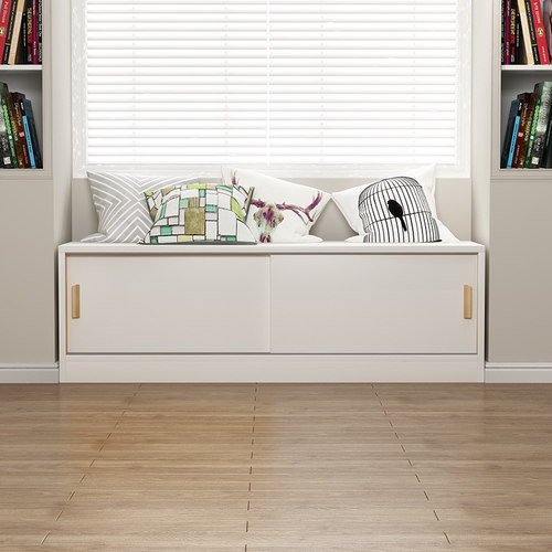 实木飘窗柜地柜推拉门柜子飘窗柜