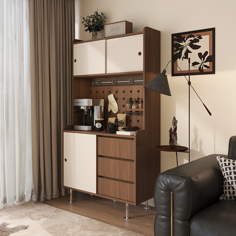 实木复古风餐边柜一体靠墙家用小户型客厅咖啡机柜餐厅落地储物柜,住宅家具,餐边柜,淘宝优惠券,粉丝福利购,淘宝优惠卷