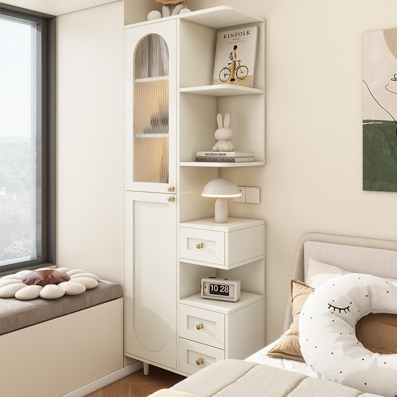 法式奶油风床头柜卧室书柜床尾置物架家用小户型床边收纳储物高柜,住宅家具,床头柜,淘宝优惠券,粉丝福利购,淘宝优惠卷