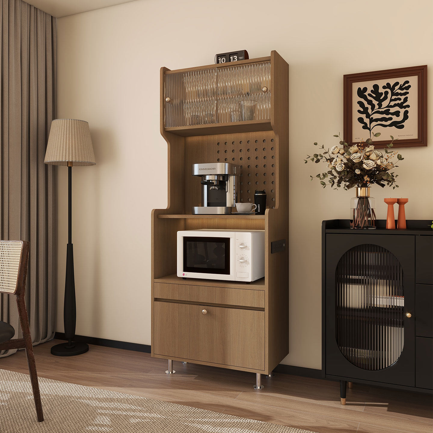 实木餐边柜靠墙一体咖啡机柜置物柜客厅家用侧边窄柜储物柜茶水柜,住宅家具,餐边柜,淘宝优惠券,粉丝福利购,淘宝优惠卷