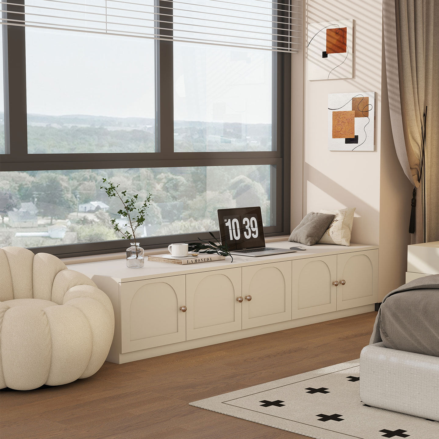 【ENF级实木板】飘窗柜地柜可坐