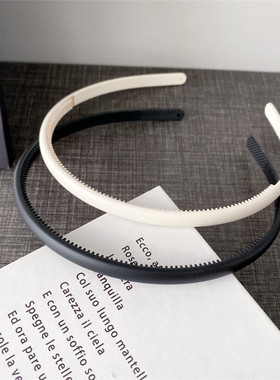 韩国进口发箍白色磨砂光面压发发卡带齿防滑防水发窟小头围高级感