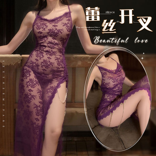 纯欲御姐蕾丝女士长裙吊带睡裙