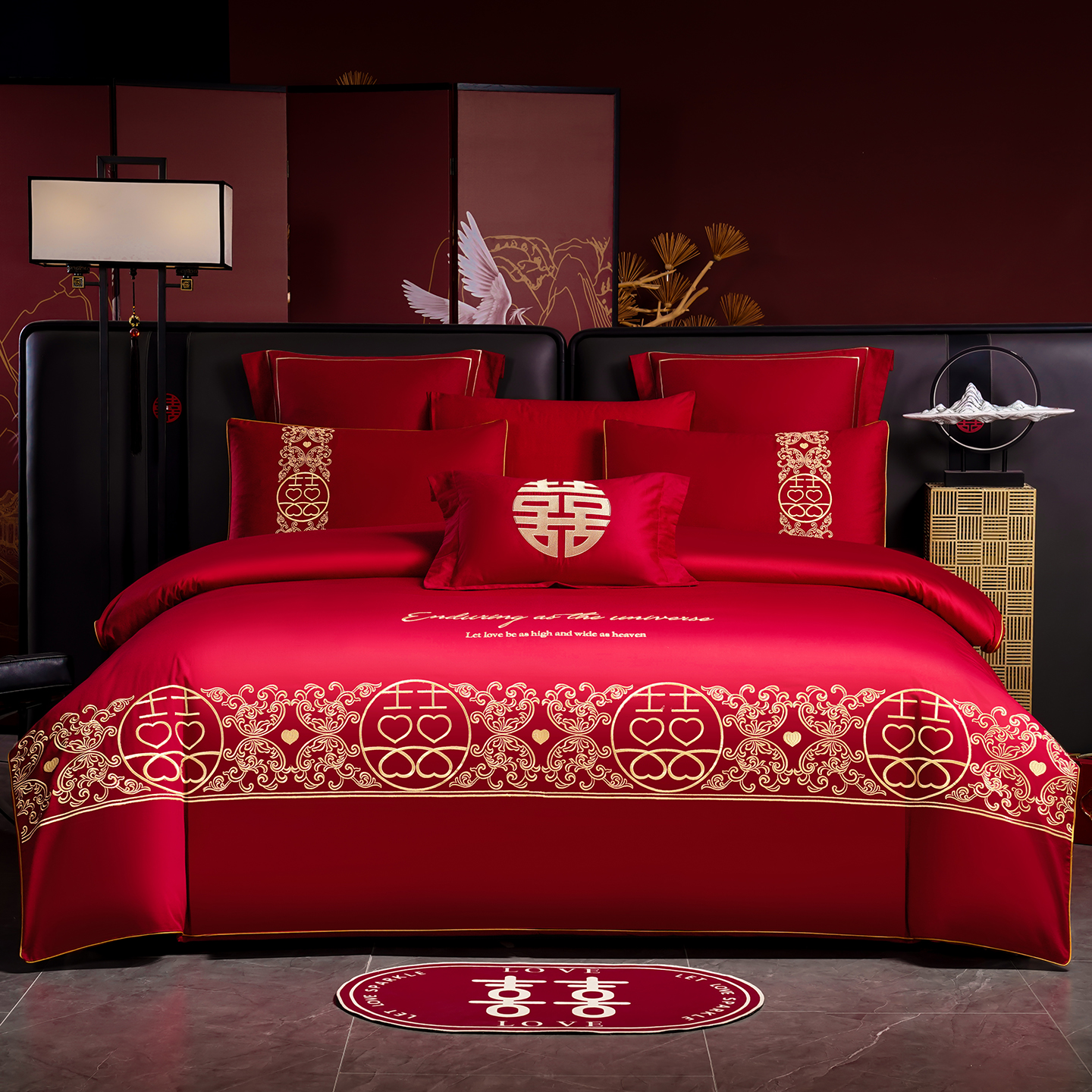 小红书爆款推荐不掉色婚庆四件套