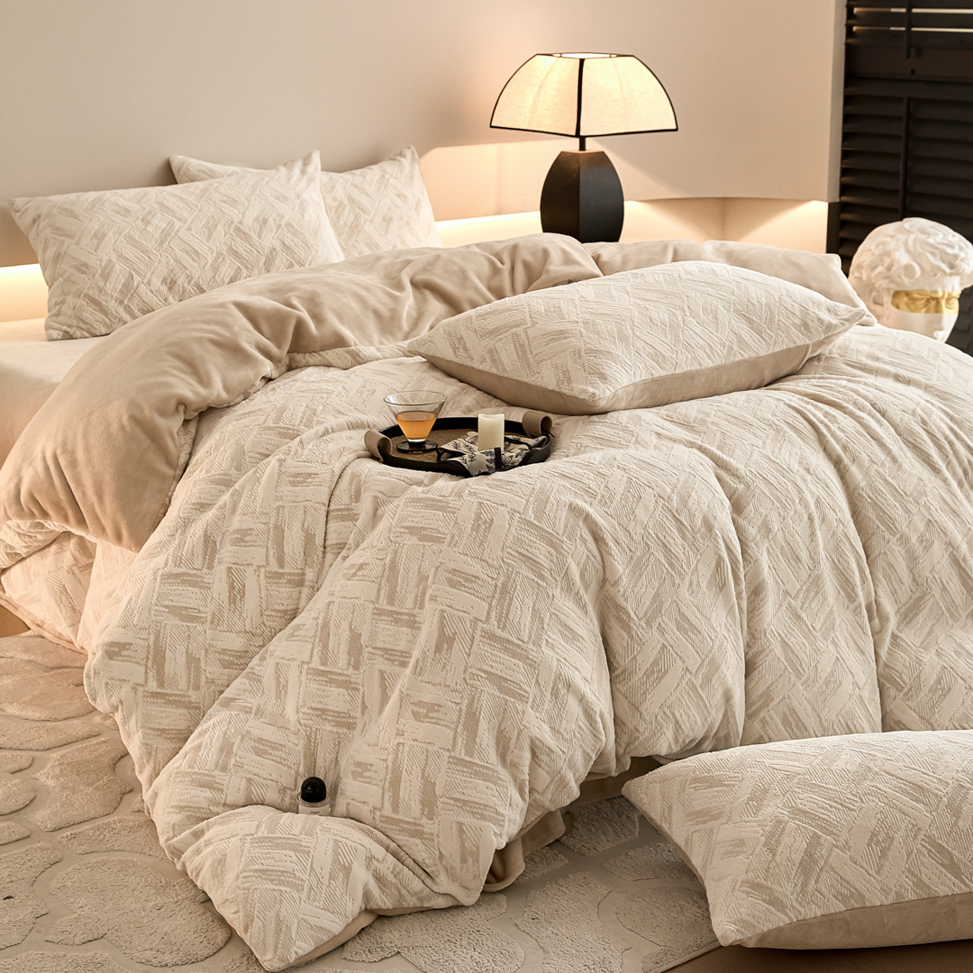 防静电不掉毛高级感牛奶绒四件套