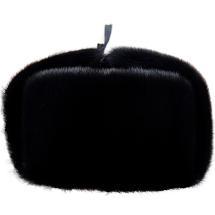 水貂皮雷锋帽子男士整貂裘皮皮草秋冬貂毛护耳棉帽加厚保暖护外帽