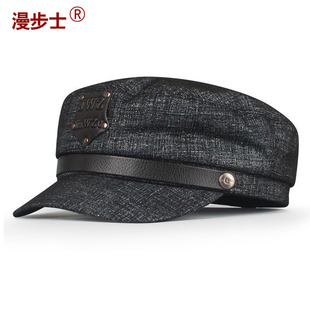 羊皮帽子男真皮秋冬平顶帽学生帽韩版潮帽机车休闲新款男帽子